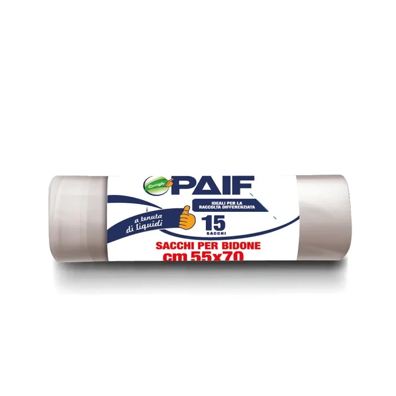 SACCHI N.U.COLORE 55X70 15PZ BIANCA