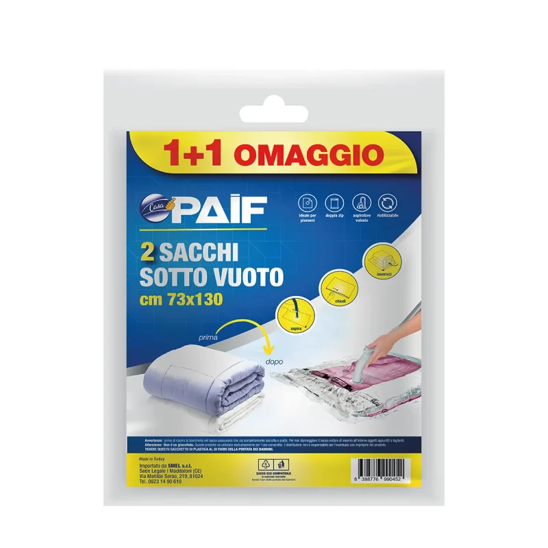 2 SACCHI SOTTOVUOTO 73X130