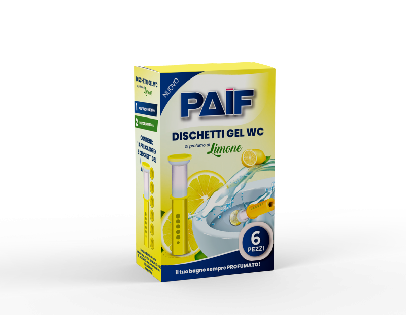 PAIF Dischetti Gel WC Limone – Applicatore + 6 Dischetti Gel