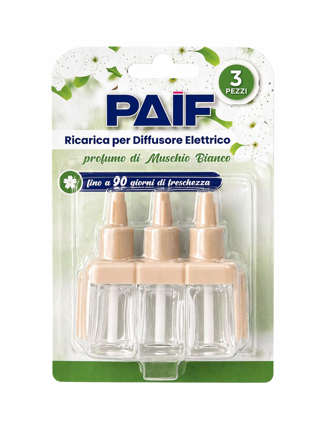 PAIF Ricarica per Diffusore Elettrico Muschio Bianco – Confezione da 3 Ricariche da 20 ml