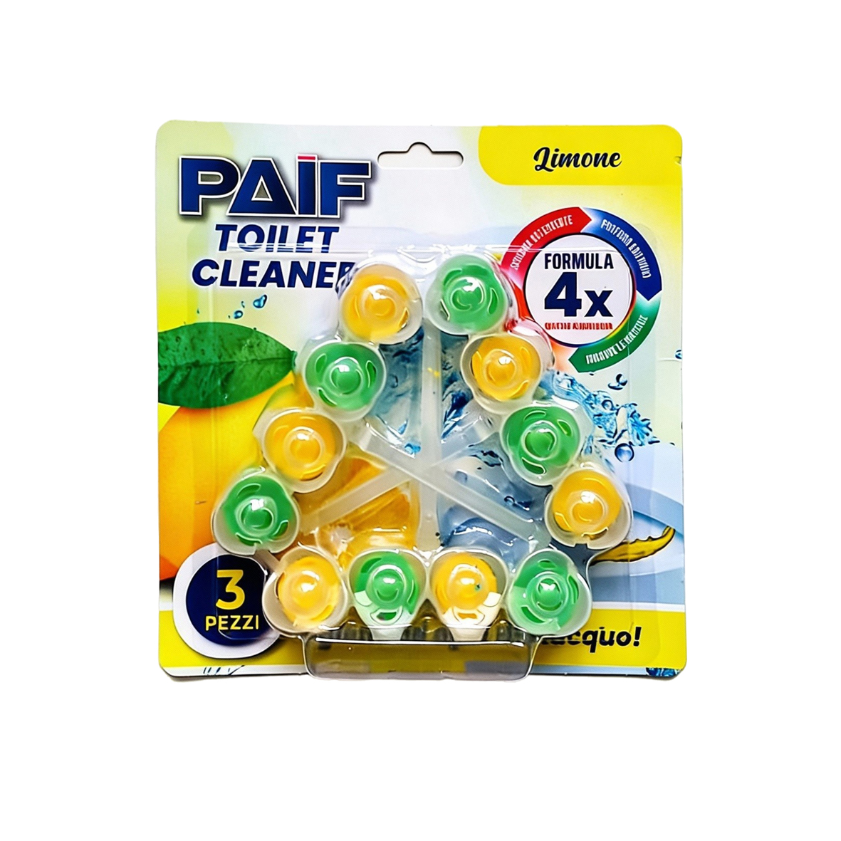 PAIF Toilet Cleaner Limone – Detergente Deodorante per WC 3 x 50 g